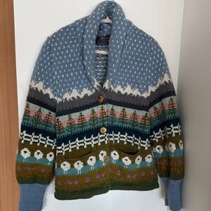 French knot Multicolor Patterned Cardigan large (now sold out)